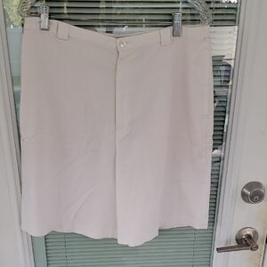 Tommy Bahama Silk Flat Front High Waste Shorts With Stretch Sz 14 Cream